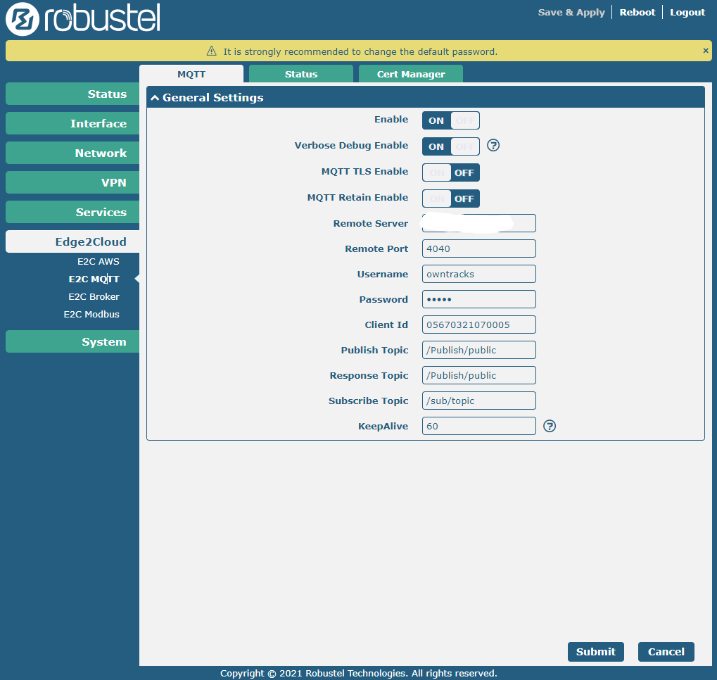 Robutel Edge-To-Cloud (E2C) fejlesztő készlet